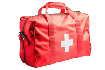 First aid kit isolated on transparent background. First aid bag