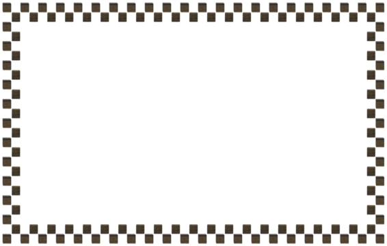 2列に並んだ黒いブロックのチェック柄の四角いフレーム
