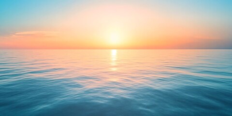 Fototapeta premium Soft Gradient Colors of a Morning Sky Blending into a Peaceful Horizon Creating a Serene Atmosphere