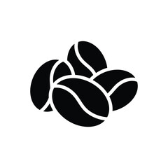 Black solid icon for coffee bean