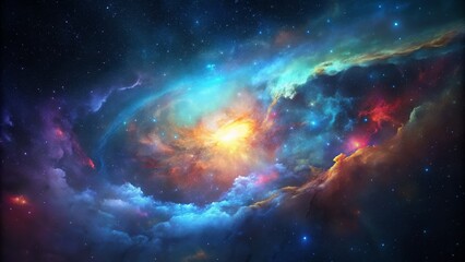 Vibrant space nebula showcasing a spectrum of colors.