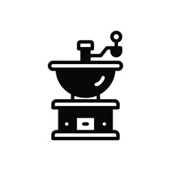 Black solid icon for coffee grinder