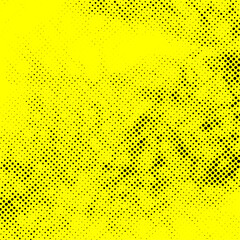 Fine black polka dot abstract retro texture over yellow background. Vector illustration