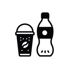 Black solid icon for beverage
