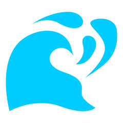 blue icon water wave 