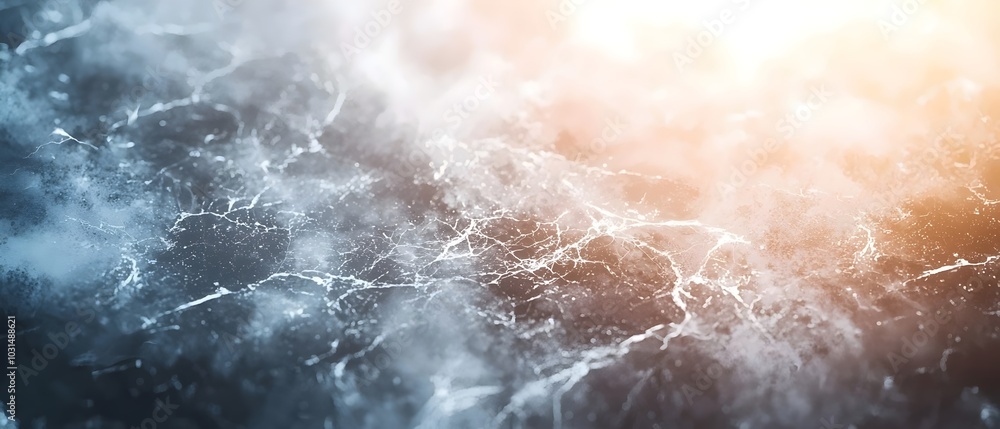 Poster abstract close-up of a textured surface with a light source casting a warm glow, creating an etherea