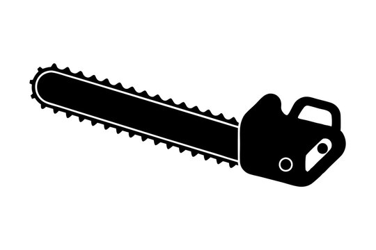 recommend clip art: Chainsaw Icon | isolated vector silhouette illustration on white background