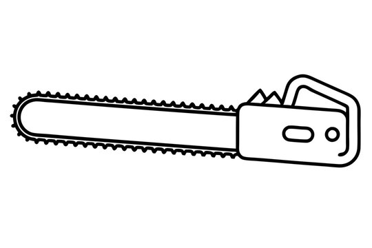 black chainsaw outline, tool, equipment clip art preview