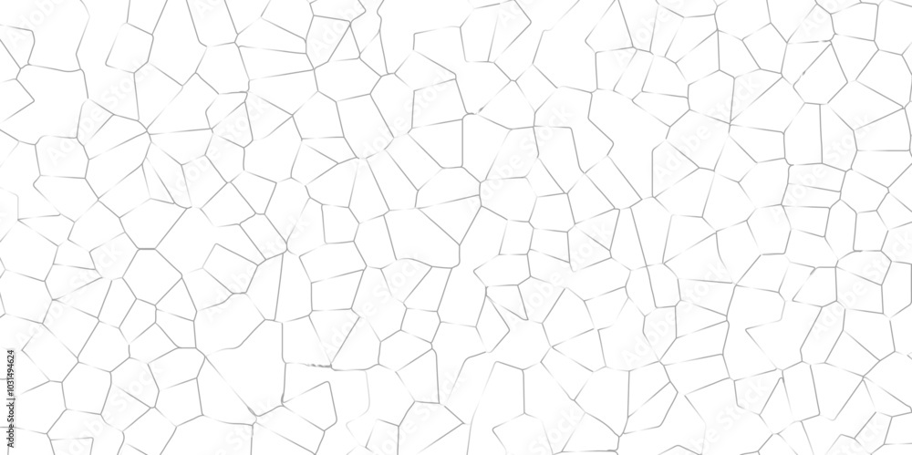 Poster abstract white broken stained glass background design with gray line. geometric polygonal background