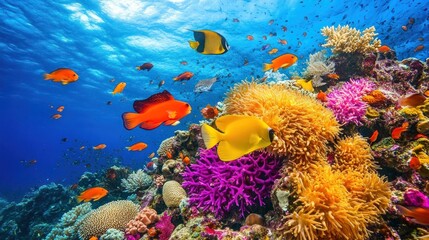 Naklejka premium Vibrant Underwater Paradise