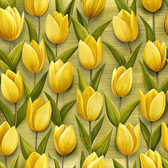 Elegant background of yellow tulips for a festive and cheerful atmosphere