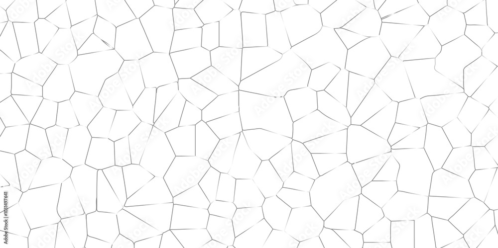 Poster abstract white broken stained glass background design with gray line. geometric polygonal background