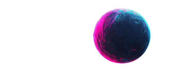 A vibrant, abstract planet design featuring swirling neon colors and cosmic elements, perfect for digital art and sci-fi themes.