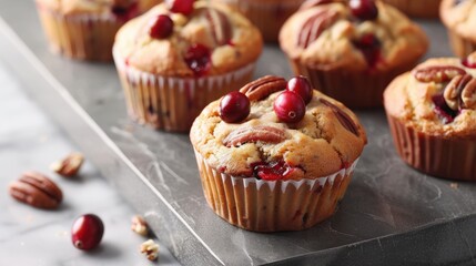 Elegant Cranberry Pecan Muffin Display