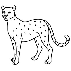  Cheetah line art vector illustration