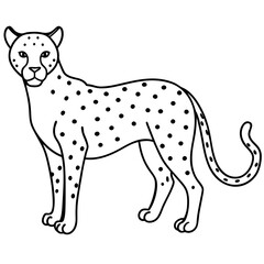  Cheetah line art vector illustration