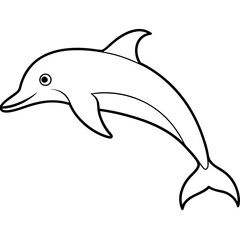 Obraz premium Dolphin line art vector illustration 