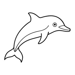  Dolphin line art vector illustration 