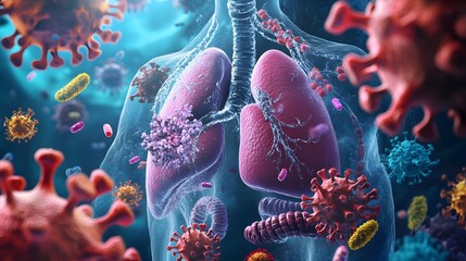 Human Lungs Facing a Storm of Viral and Bacterial Infections,