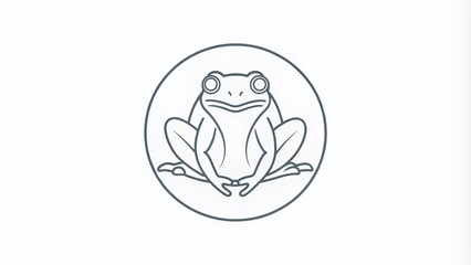 Minimalist Circle Frog Logo Design Template for Modern Branding