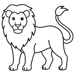 Lion line art vector illustration 