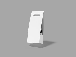 White Blank Takeaway Bottle Packaging With Holder Mockup 3D Render