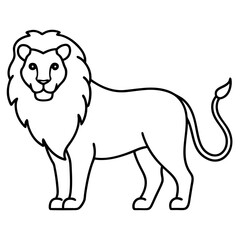 Lion line art vector illustration 