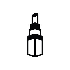 Black solid icon for lipstick