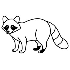  Raccoon line art vector illustration