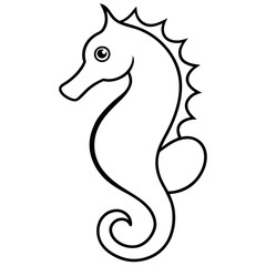  Seahorse line art vector illustration