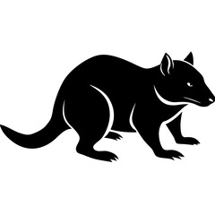 Tasmanian devil silhouette vector illustration