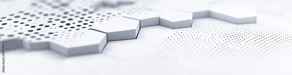 Poster Abstract Geometric Background of Hexagonal Shapes and Dots