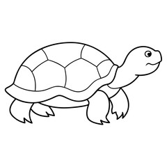 Tortoise line art vector illustration 