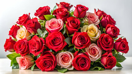 Obraz premium A stunning arrangement of colorful red roses
