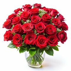 A stunning arrangement of colorful red roses