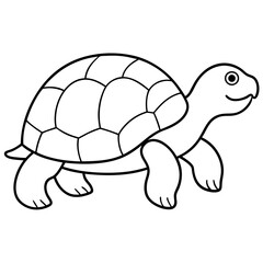 Tortoise line art vector illustration 
