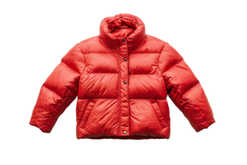  Puffer Jacket A warm, padded jacket filled with down or synthetic insulation, providing both comfort and style in cold conditions, isolated on transparent background