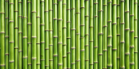 Medium shot green bamboo texture oriental grass fence seamless pattern wallpaper background