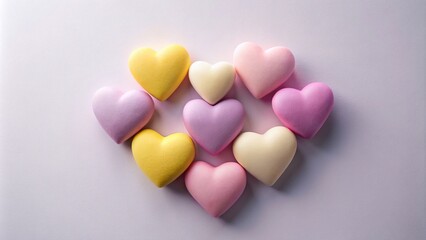 Fototapeta premium Minimalist Heart Collection for Valentine's Day, Birthdays, and Mother's Day in Pink, Purple, and Yellow Tones