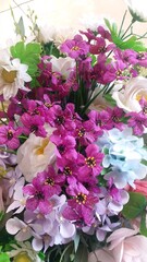 artificial blooming flowers for decoration