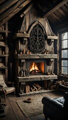 fireplace in the house