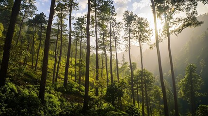 Fototapeta premium Wide View of Afghanistan's Ancient Forests