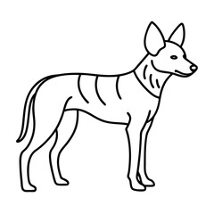 African wild dog line art vector illustration