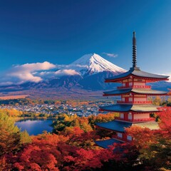 Chureito Red Pagoda and Mt. Fuji: Iconic Landmark of Japan in Fujiyoshida