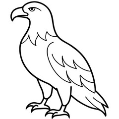 Golden eagle line art vector illustration