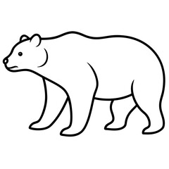 Grizzly bear line art vector illustration 