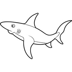 : Hammerhead shark line art vector illustration