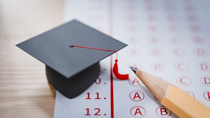 Take an exam to get into University and mark the answer sheet. 3d rendering
