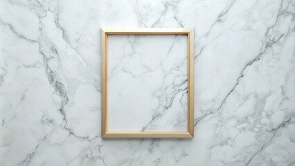 Minimalist Rectangle Frame on Elegant Marble Background for Modern Aesthetics