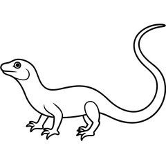Nile monitor line-art vector illustration 